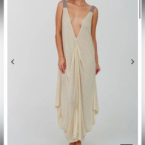 Pitusa pítusa Beige Tan Ecru Hera Draped Maxi Dress